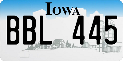 IA license plate BBL445