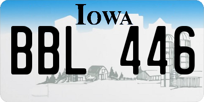 IA license plate BBL446
