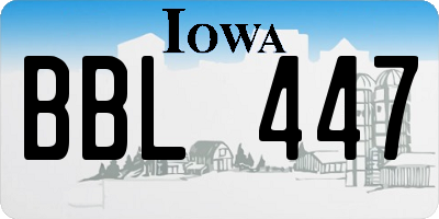 IA license plate BBL447