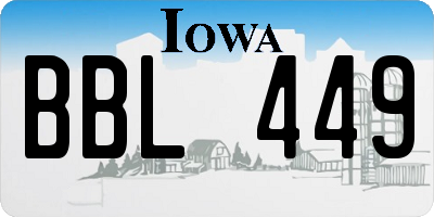IA license plate BBL449