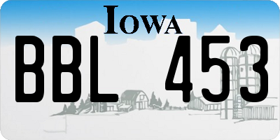 IA license plate BBL453