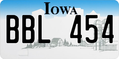 IA license plate BBL454