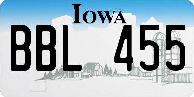 IA license plate BBL455