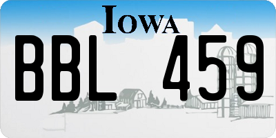 IA license plate BBL459