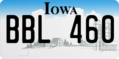 IA license plate BBL460