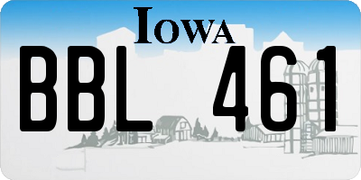 IA license plate BBL461