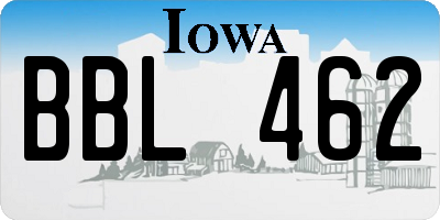 IA license plate BBL462