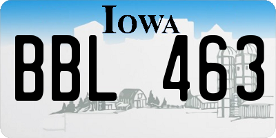IA license plate BBL463