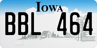 IA license plate BBL464