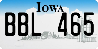 IA license plate BBL465
