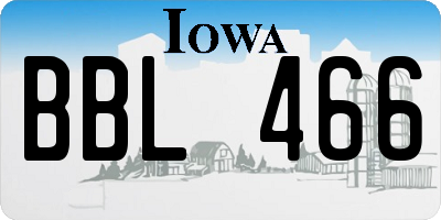 IA license plate BBL466