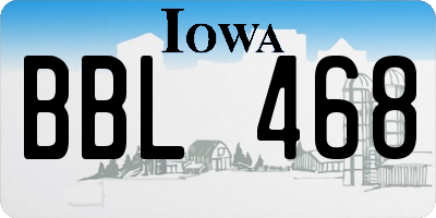 IA license plate BBL468
