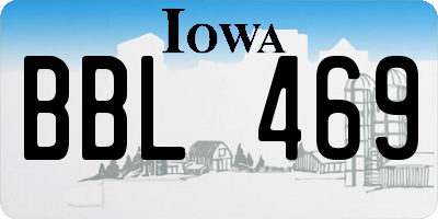 IA license plate BBL469