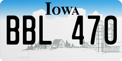 IA license plate BBL470