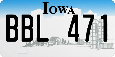 IA license plate BBL471