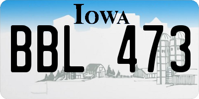 IA license plate BBL473