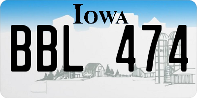 IA license plate BBL474