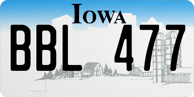 IA license plate BBL477