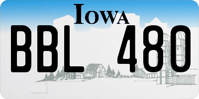 IA license plate BBL480