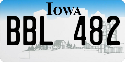 IA license plate BBL482