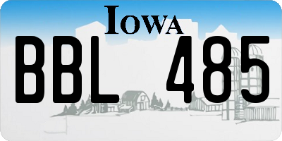 IA license plate BBL485