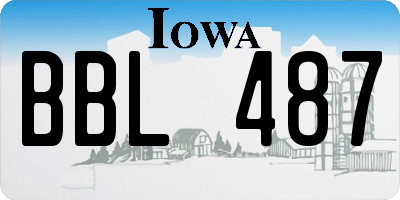 IA license plate BBL487