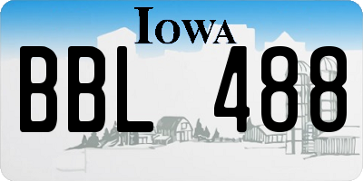 IA license plate BBL488