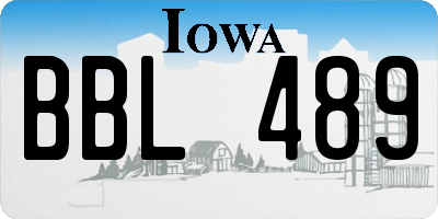 IA license plate BBL489