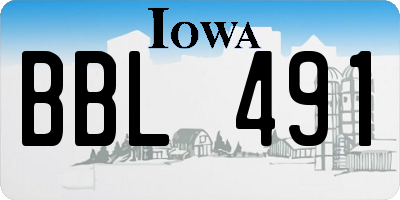 IA license plate BBL491