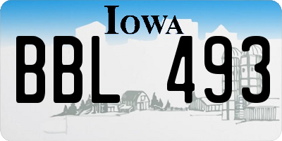 IA license plate BBL493