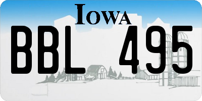 IA license plate BBL495