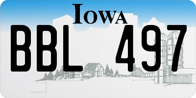 IA license plate BBL497