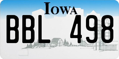 IA license plate BBL498