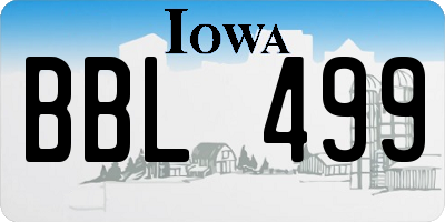IA license plate BBL499