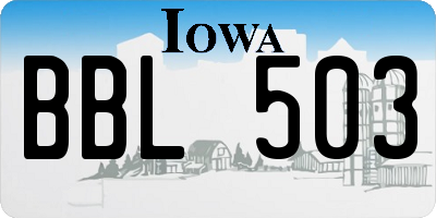 IA license plate BBL503