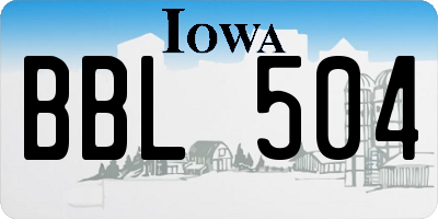 IA license plate BBL504