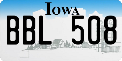 IA license plate BBL508