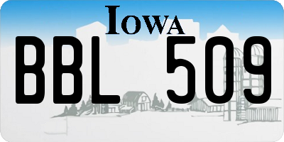 IA license plate BBL509