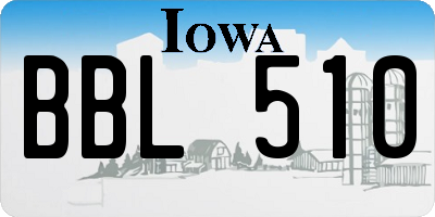 IA license plate BBL510