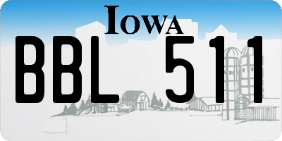IA license plate BBL511