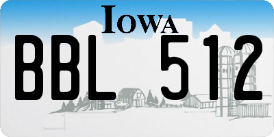 IA license plate BBL512
