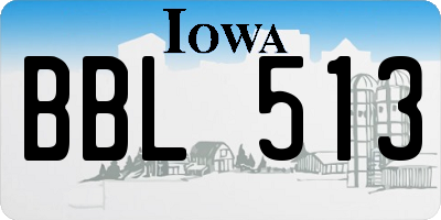 IA license plate BBL513