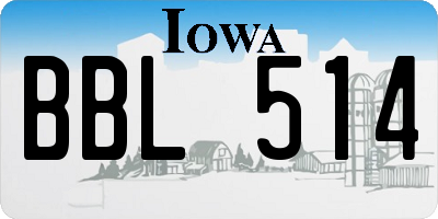 IA license plate BBL514