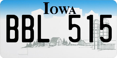 IA license plate BBL515