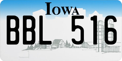 IA license plate BBL516