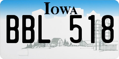 IA license plate BBL518