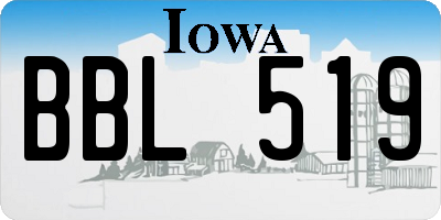 IA license plate BBL519