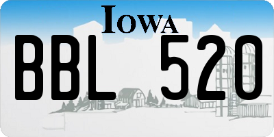 IA license plate BBL520