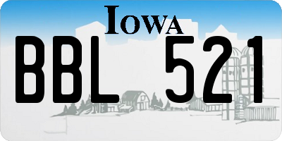 IA license plate BBL521