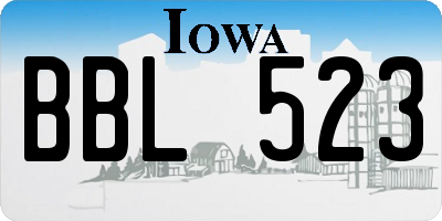 IA license plate BBL523